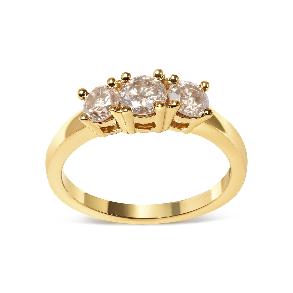 10K yellow gold champagne diamond 3-stone ring, size 7, by Bids.com on Tampa Home & Garden Store