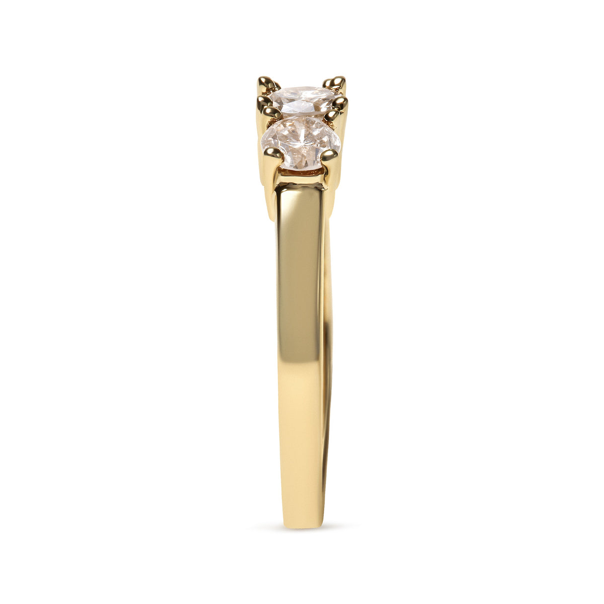 Ring in 10K yellow gold champagne diamond 3-stone band, size 7 on Tampa Home & Garden Store