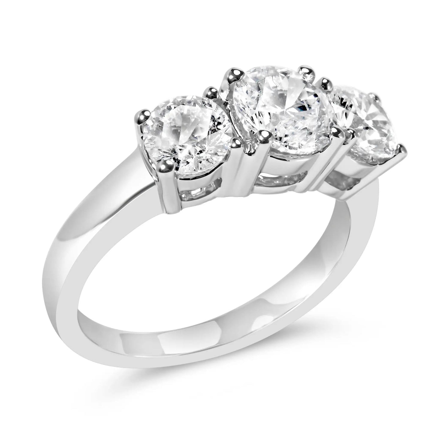 Ring, 14K white gold lab-grown diamond, 3-stone, 2.00 Cttw, F-G VS1-VS2, size 7, Bids.com on Tampa Home & Garden Store
