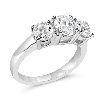 Ring, 14K white gold lab-grown diamond, 3-stone, 2.00 Cttw, F-G VS1-VS2, size 7, Bids.com on Tampa Home & Garden Store