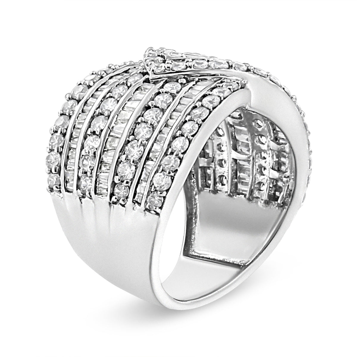 Ring .925 Sterling Silver Diamond Overlay Band, 2 3/8 cttw, J-K, I3, Size 7 by Bids.com on Tampa Home & Garden Store