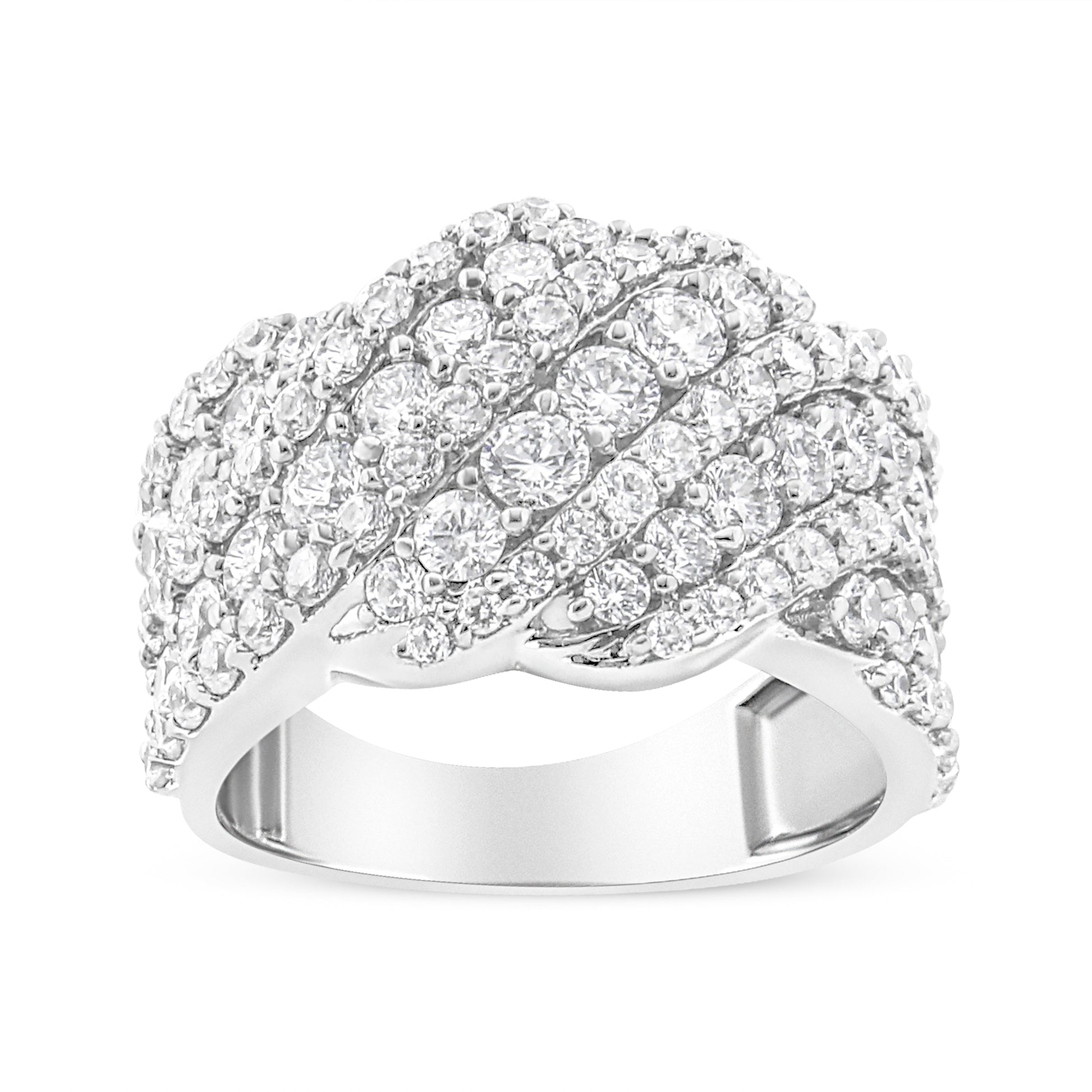 Bids.com 10K white gold diamond multi-row cluster ring, 3.00 cttw, I-J color, I3 clarity, size 7 on Tampa Home & Garden Store