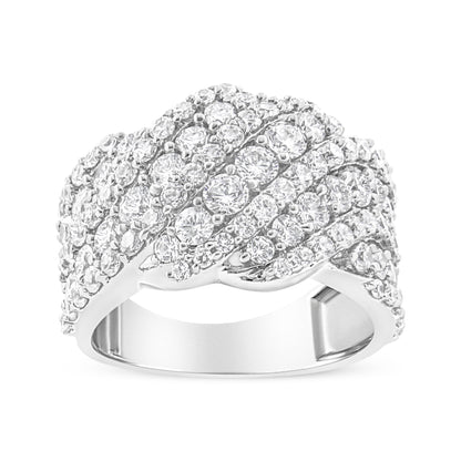Bids.com 10K white gold diamond multi-row cluster ring, 3.00 cttw, I-J color, I3 clarity, size 7 on Tampa Home & Garden Store