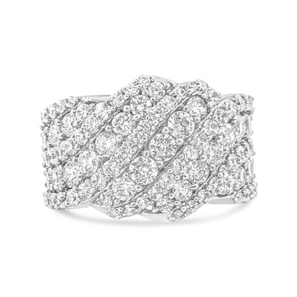 10K white gold diamond multi-row cluster band ring, 3.00 cttw, size 7, Bids.com on Tampa Home & Garden Store