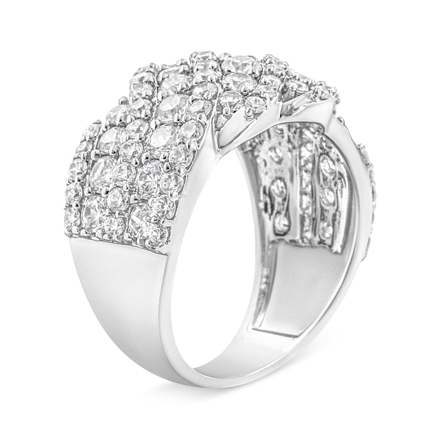 10K white gold diamond multi-row cluster ring, 3.00 cttw, I3 clarity, size 7, Bids.com on Tampa Home & Garden Store