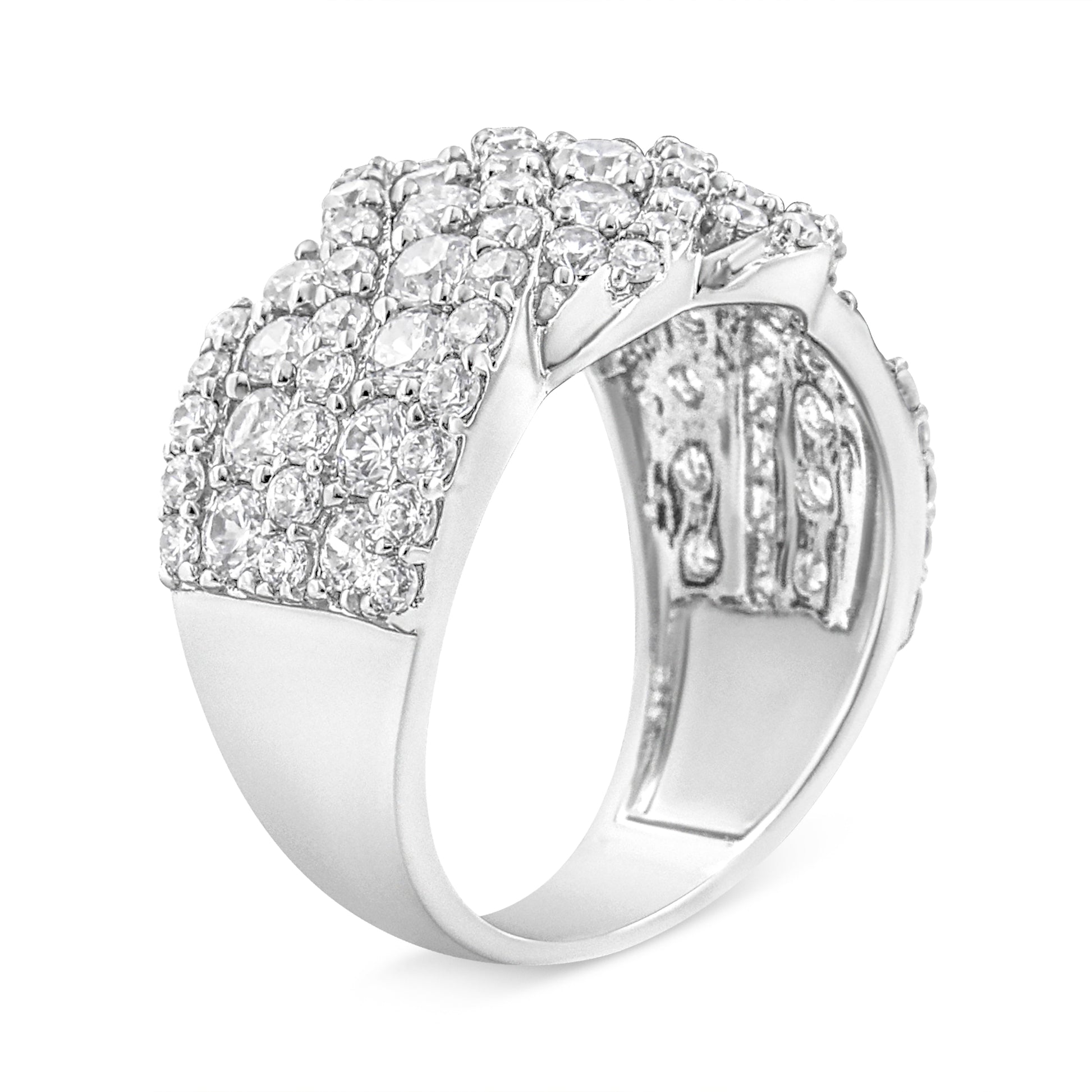 10K white gold diamond multi-row cluster ring, 3.00 cttw, I3 clarity, size 7, Bids.com on Tampa Home & Garden Store