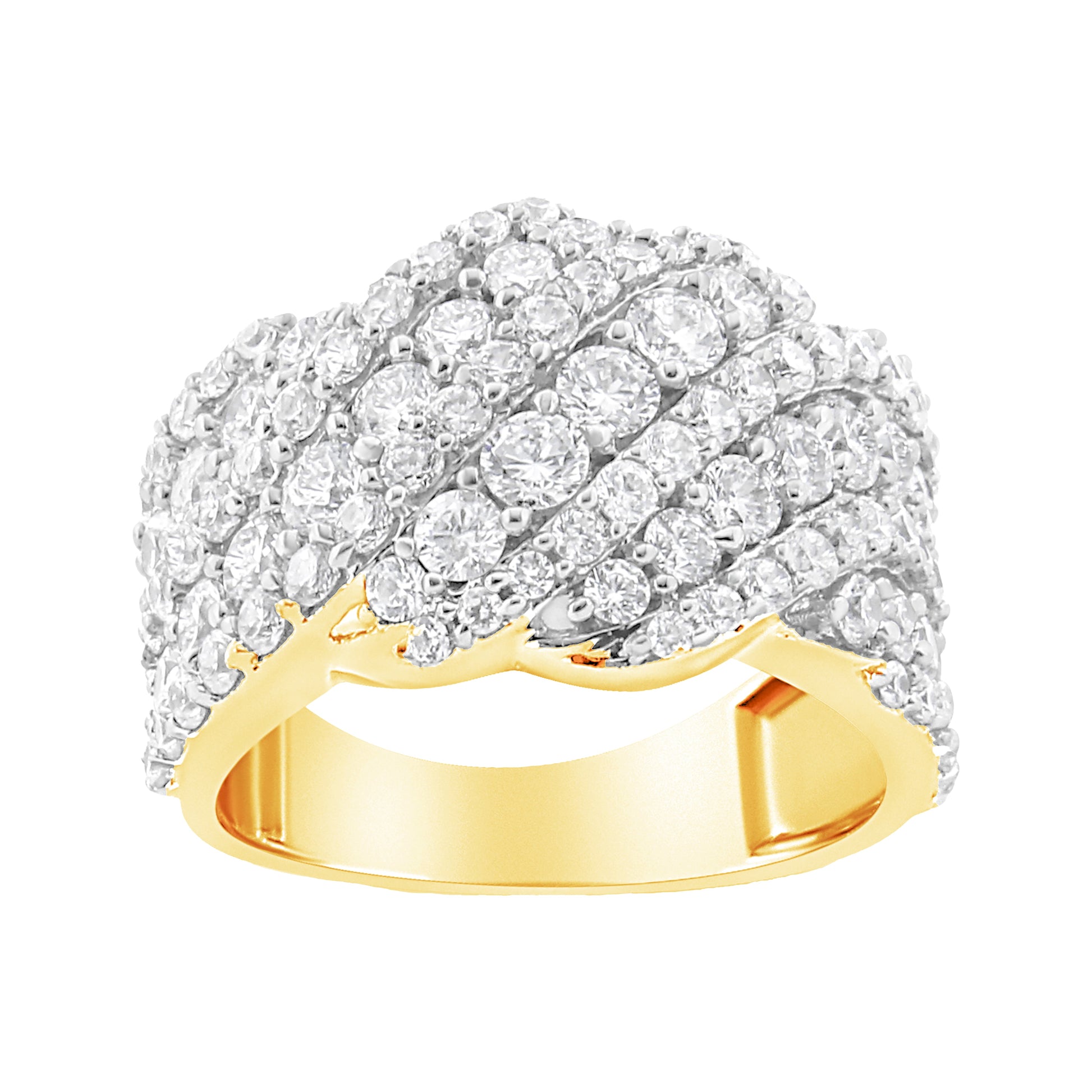 10K white gold 3.00 cttw diamond cluster ring I-J color I3 clarity size 7 with yellow gold band on Tampa Home & Garden Store