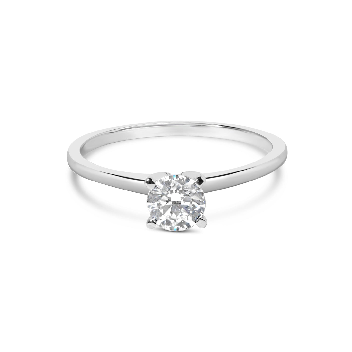 14K white gold lab-grown diamond solitaire ring 1/2 ct tw, round, 4-prong, size 7 Bids.com on Tampa Home & Garden Store