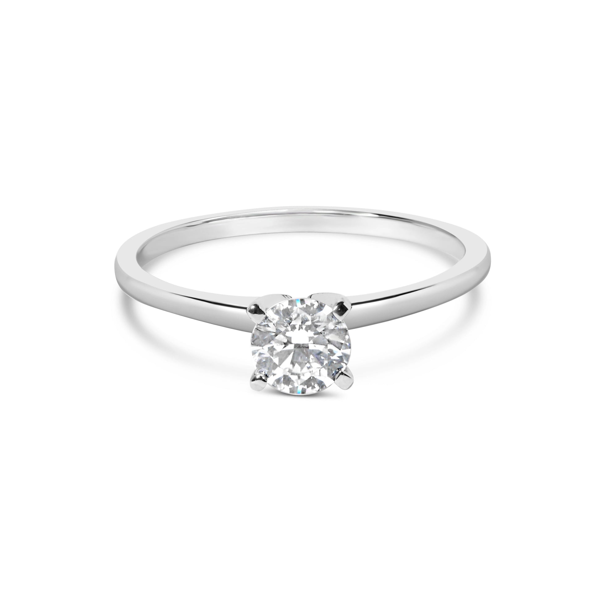 14K white gold lab-grown diamond solitaire ring 1/2 ct tw, round, 4-prong, size 7 Bids.com on Tampa Home & Garden Store