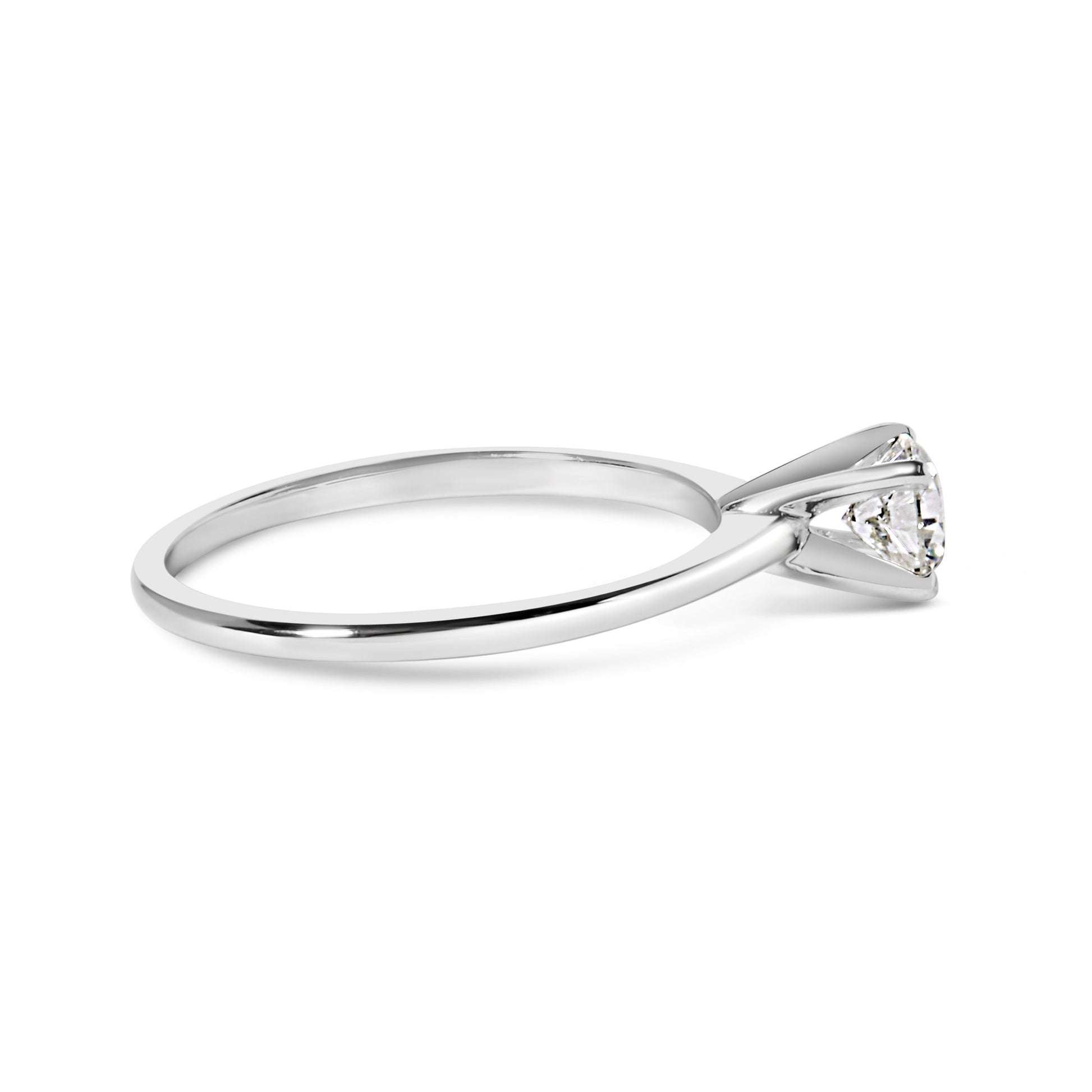14K white gold lab-grown diamond solitaire ring with 4-prong setting, 0.5ct total, size 7 on Tampa Home & Garden Store