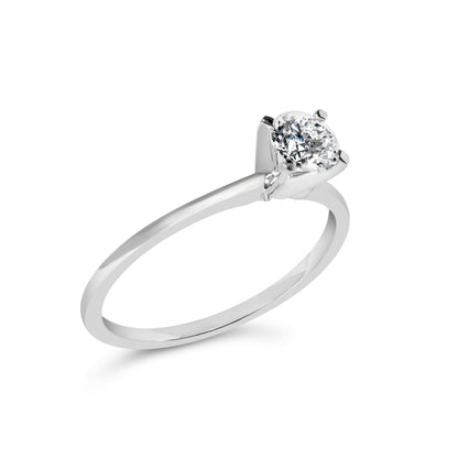 Engagement ring, 14K white gold, 1/2 ct lab-grown round diamond, 4-prong solitaire, size 7 on Tampa Home & Garden Store