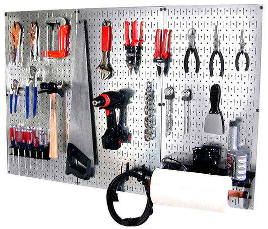 4 Foot Metal Pegboard Organizer Kit and Hooks