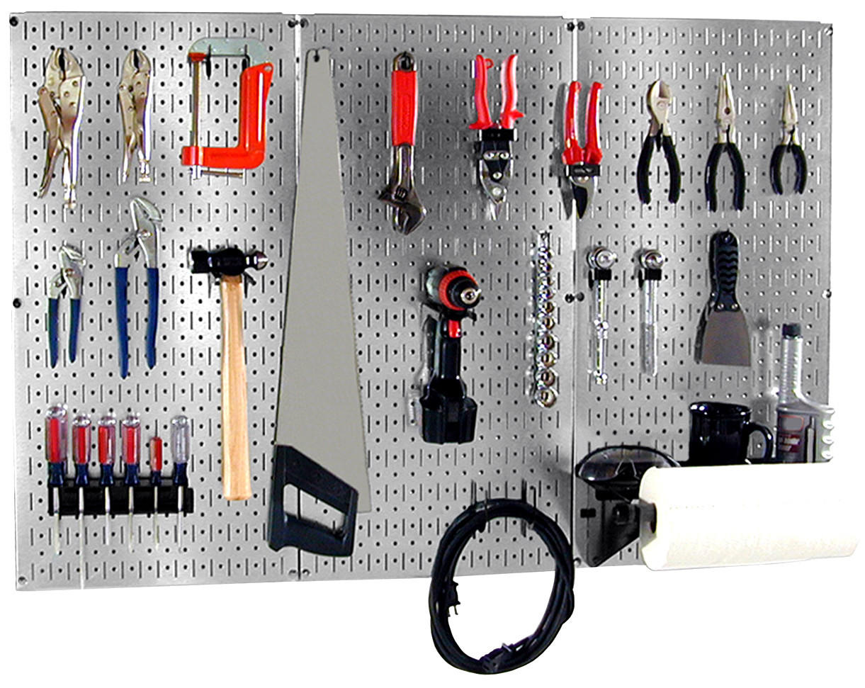 4 Foot Metal Pegboard Organizer Kit and Hooks