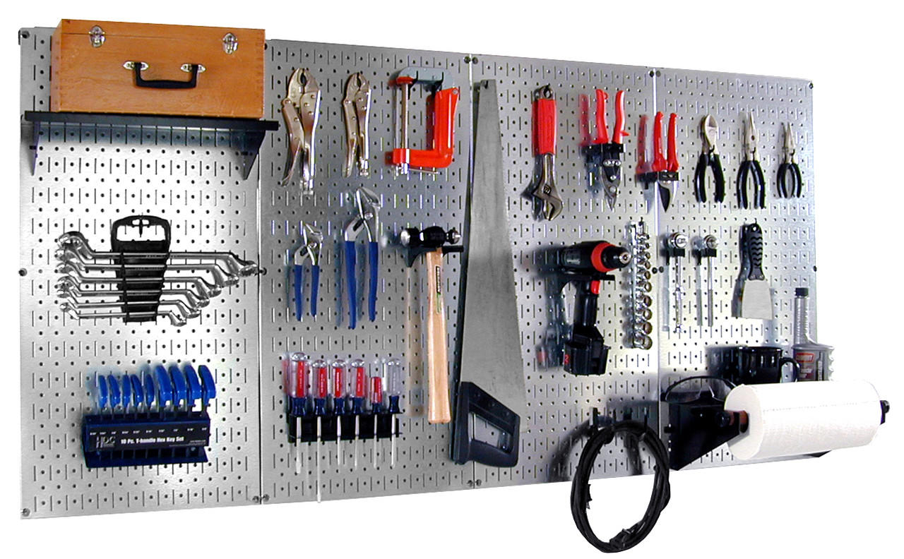 Pro Grade Galvanized Pegboard Tool Organizer Kit
