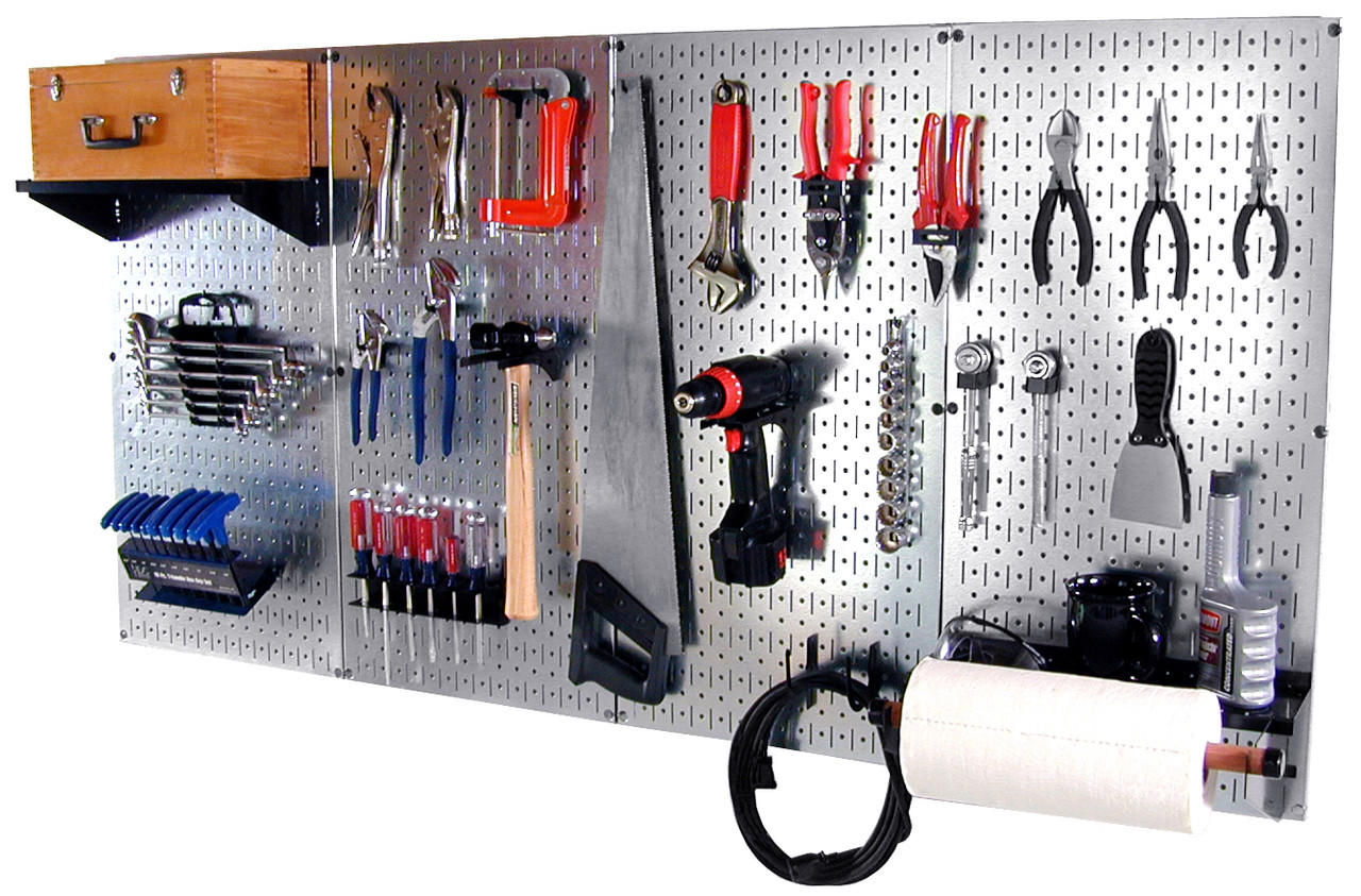 Pro Grade Galvanized Pegboard Tool Organizer Kit