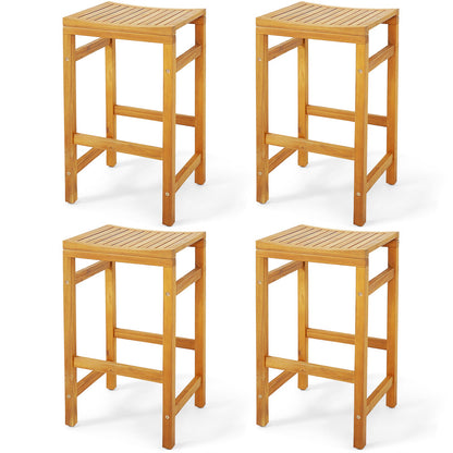 Sillas de barra de 30 pulgadas de altura con asiento en forma de silla de montar y reposapiés resistente - Juego de 2