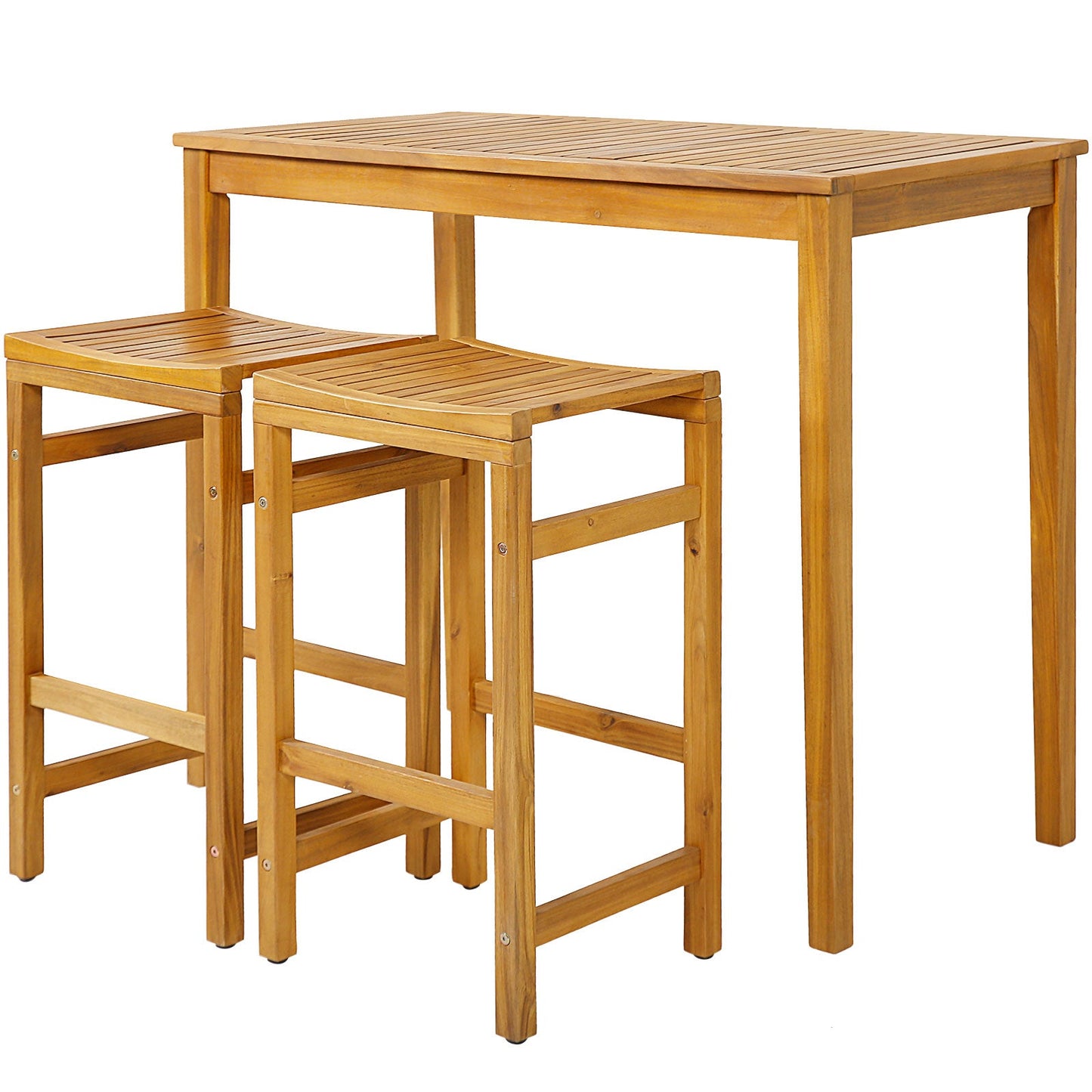 Sillas de barra de 30 pulgadas de altura con asiento en forma de silla de montar y reposapiés resistente - Juego de 2