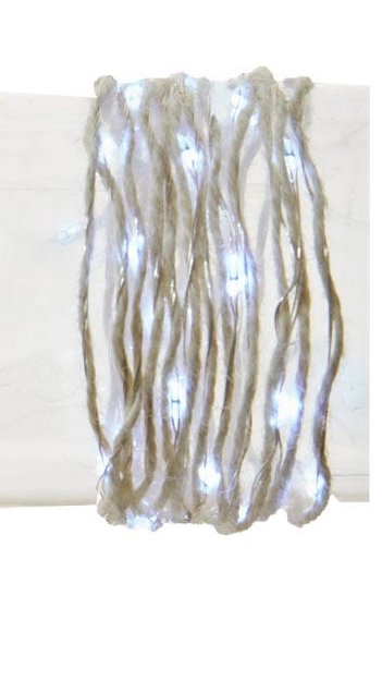 30-Light Battery-Operated Rope Fairy Lights - White - Tampa Home & Garden Store