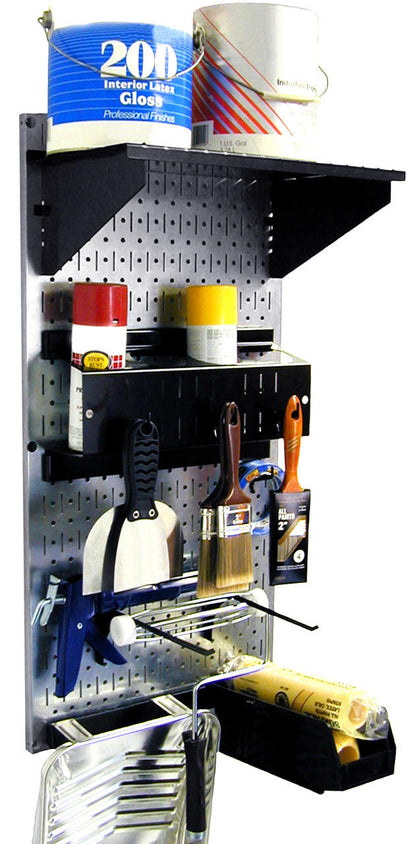 Wall Mounted Pegboard Paint Storage and Rack