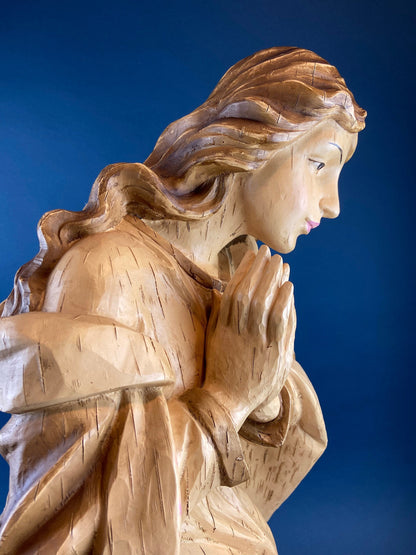 30" Statue of Virgin Mary. Praying Madonna. Wood Like Texture & Color. Religious Figure. Nativity Scene. Place of Worship, Shrine Statue.. - Tampa Home & Garden Store