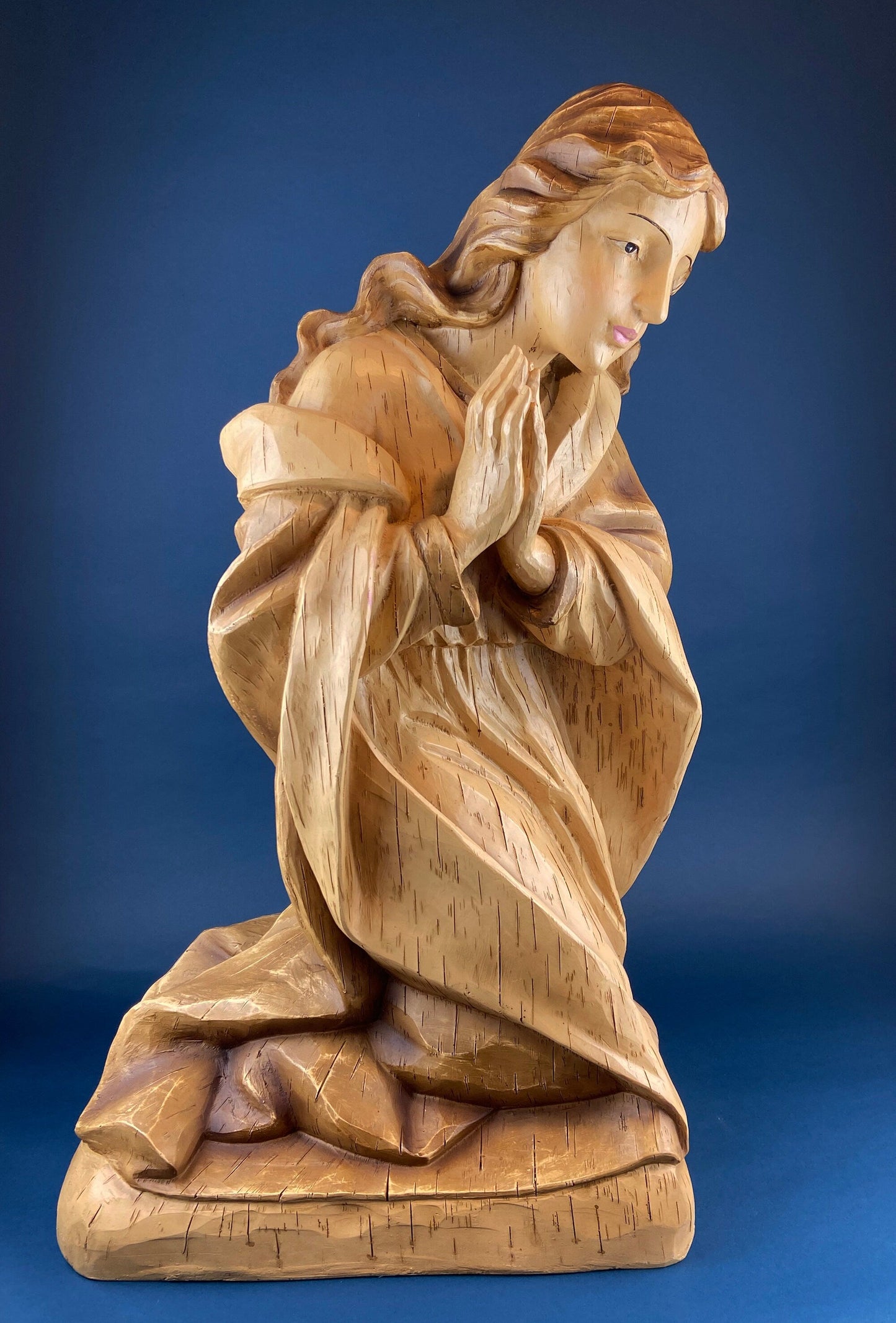 30" Statue of Virgin Mary. Praying Madonna. Wood Like Texture & Color. Religious Figure. Nativity Scene. Place of Worship, Shrine Statue.. - Tampa Home & Garden Store