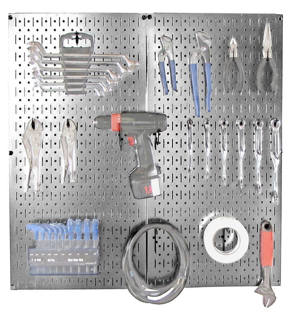 Metal Pegboard Tool Organizer and Steel Hooks