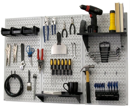 A Durable Metal Pegboard Wall Rack and Shelf