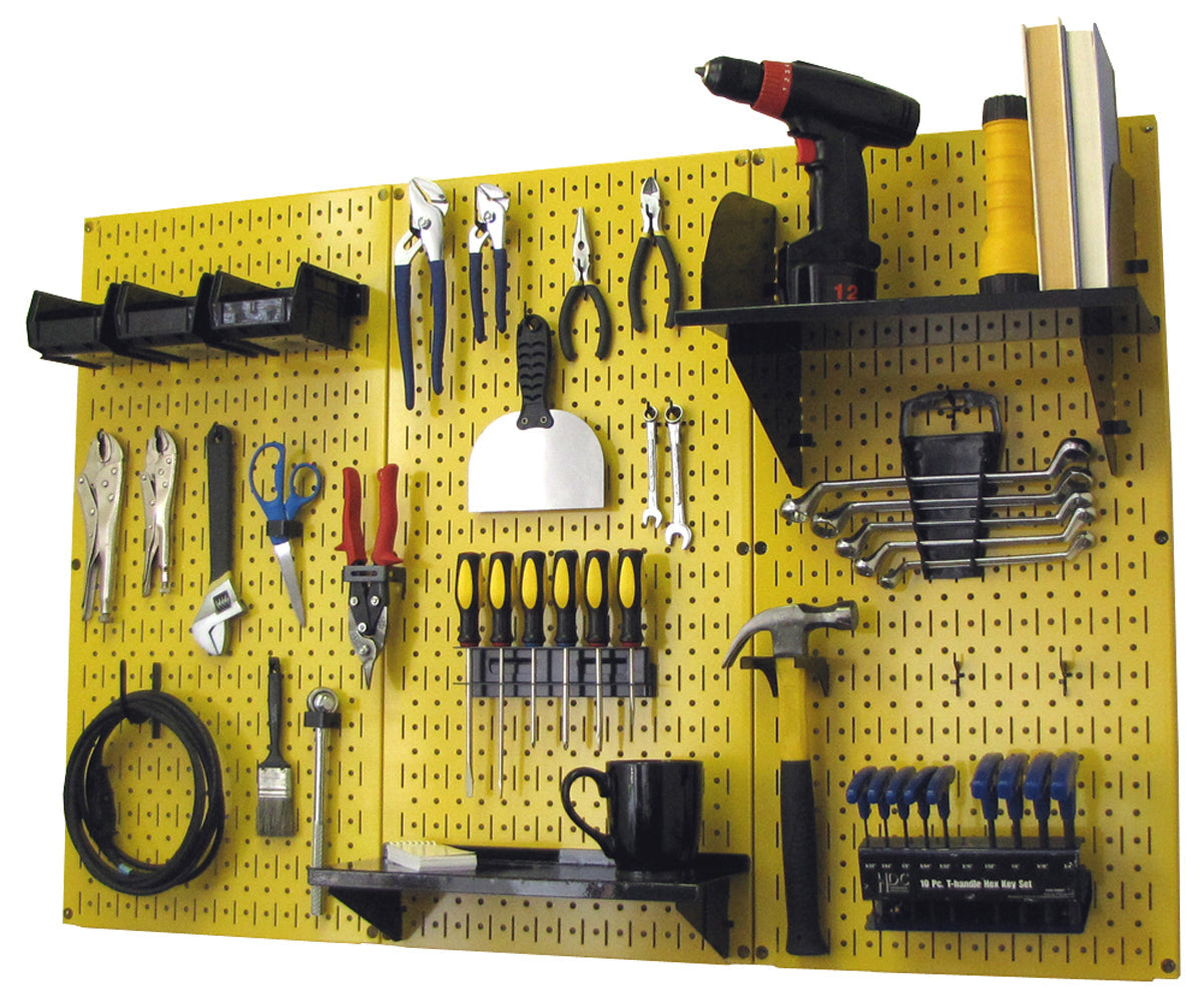 A Durable Metal Pegboard Wall Rack and Shelf