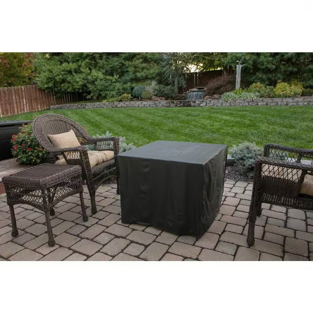 30-inch Outdoor Bronze LP Propane Gas Fire Pit with Lava Rocks and Cover - Tampa Home & Garden Store