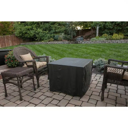 30-inch Outdoor Bronze LP Propane Gas Fire Pit with Lava Rocks and Cover - Tampa Home & Garden Store