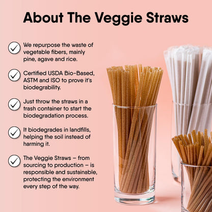 300 Individually Wrapped Eco-Friendly Drinking Straws, 8.25" Long, 6mm Diameter - Tampa Home & Garden Store