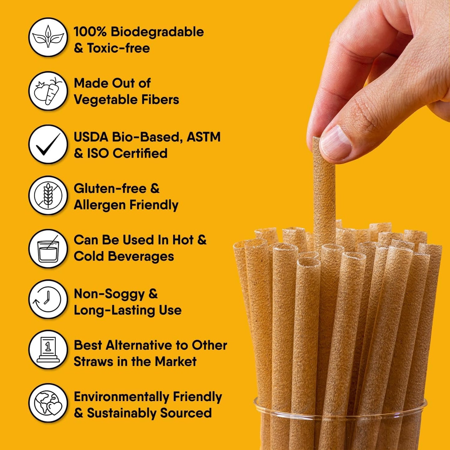 300 Individually Wrapped Eco-Friendly Drinking Straws, 8.25" Long, 6mm Diameter - Tampa Home & Garden Store