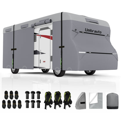 Umbrauto Class C RV cover gray with 7-layer anti-UV top panel for motorhomes; straps included on Tampa Home & Garden Store