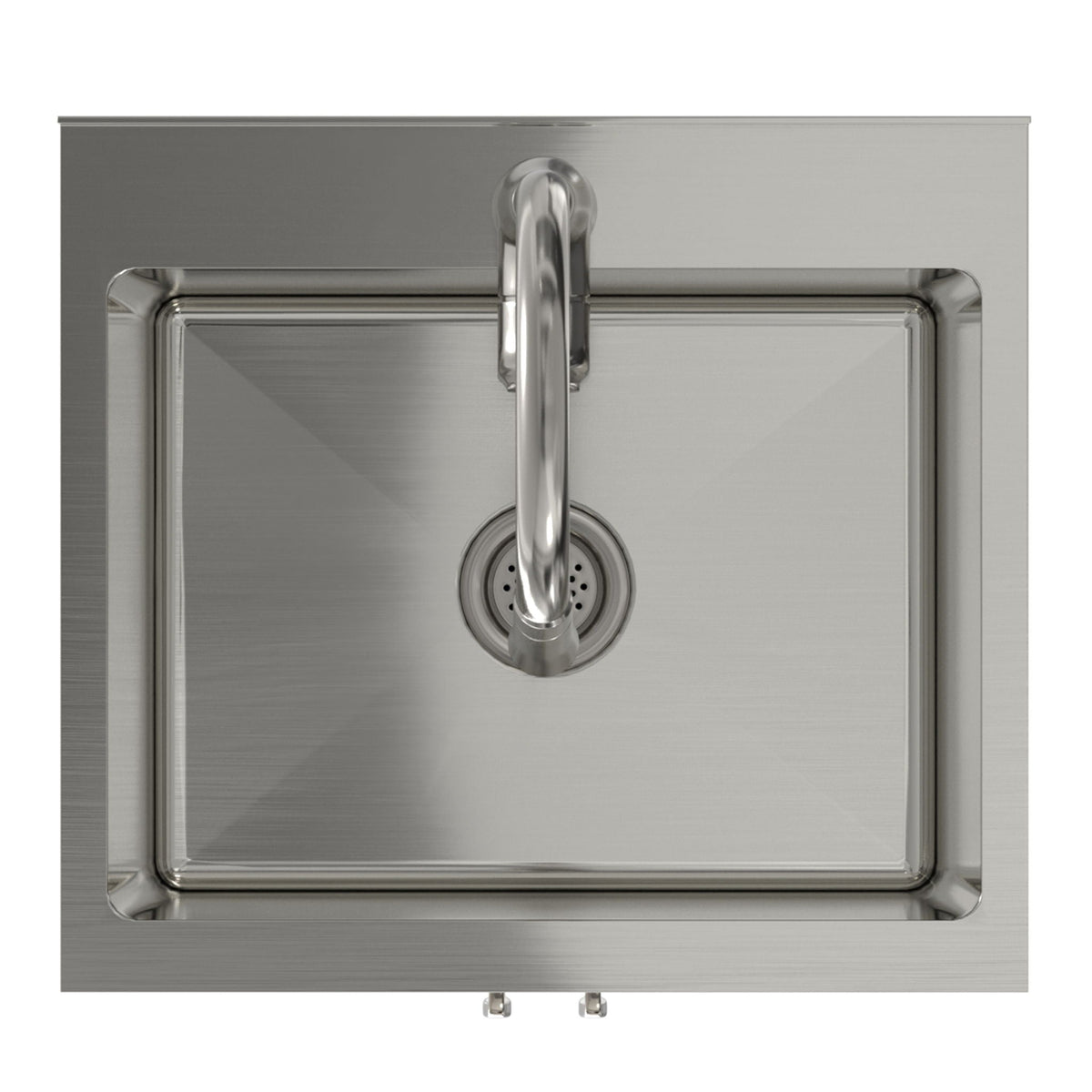 Deluxe Laundry Cabinet and Stainless Steel Sink with gooseneck faucet on brushed stainless surface on Tampa Home & Garden Store
