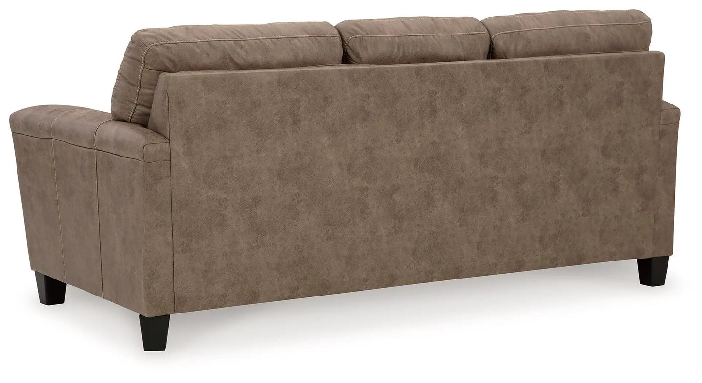 Navi fossil stationary sofa in taupe-brown leather-like fabric by Unique Piece Furniture on Tampa Home & Garden Store