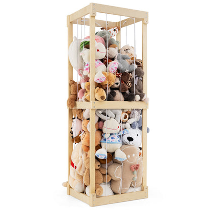300L Large Stuffed Animal Storage with Open Top and Elastic Cords