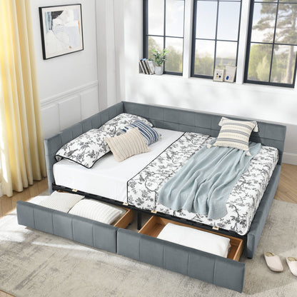 Mid-Century Upholstered Bed Frame and Backrest