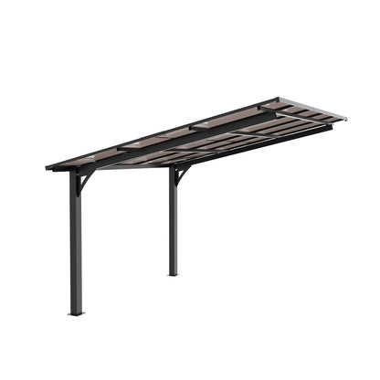 Carport 10x10 ft with galvanized steel frame and sloped PC roof by HouseOfZazla, gray posts on Tampa Home & Garden Store