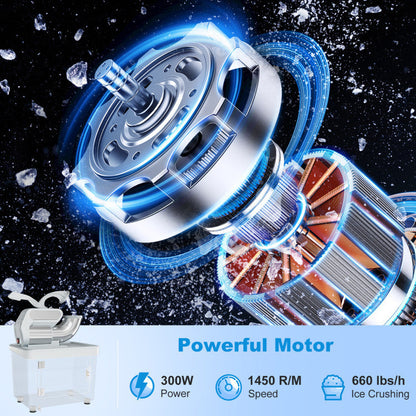 Trituradora de Hielo Comercial de 300 W con Cuchillas Dobles e Interruptor de Seguridad