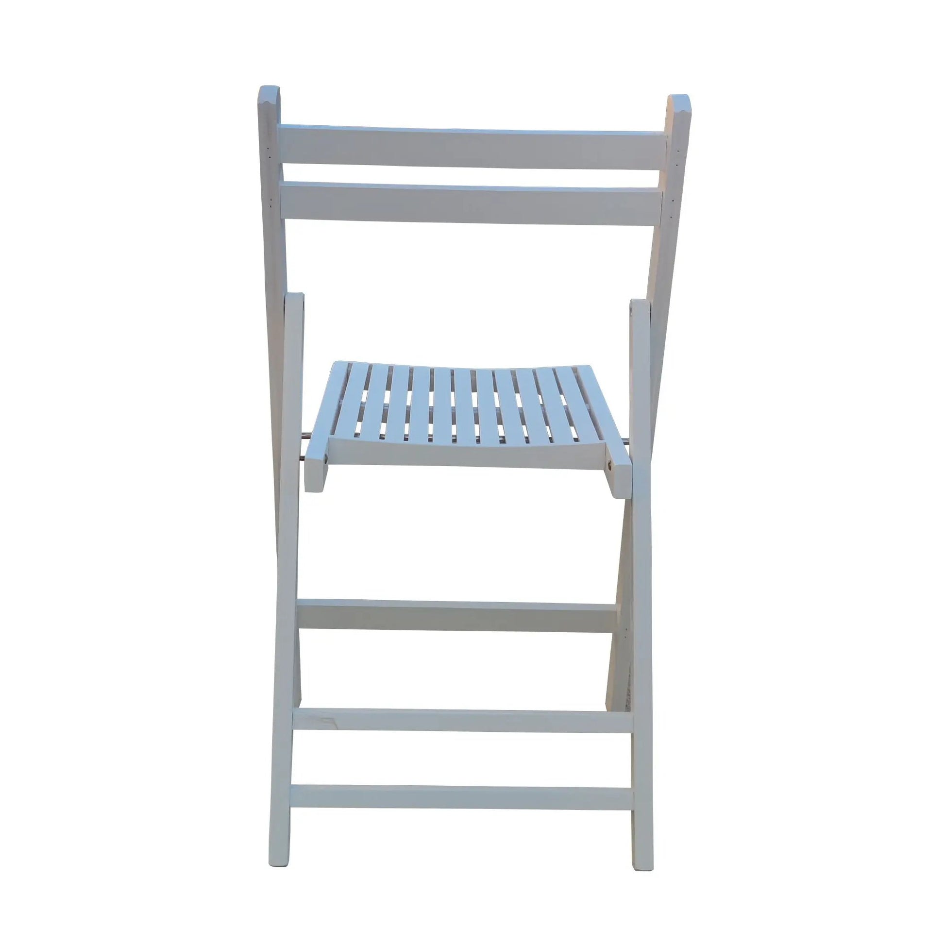 Folding Special Event Chair set of 4, white wooden chair with slatted seat on Tampa Home & Garden Store
