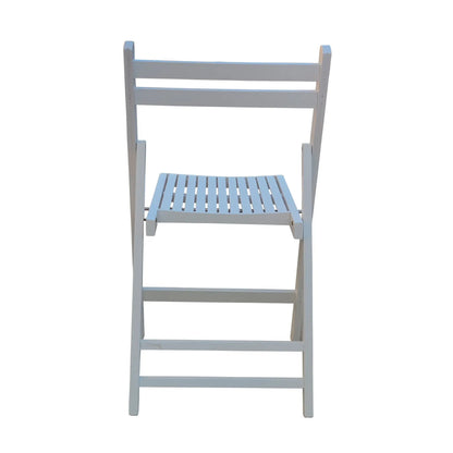 Folding Special Event Chair set of 4, white wooden chair with slatted seat on Tampa Home & Garden Store
