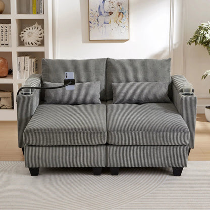 Convertible Chaise Lounge Chair With USB Ports