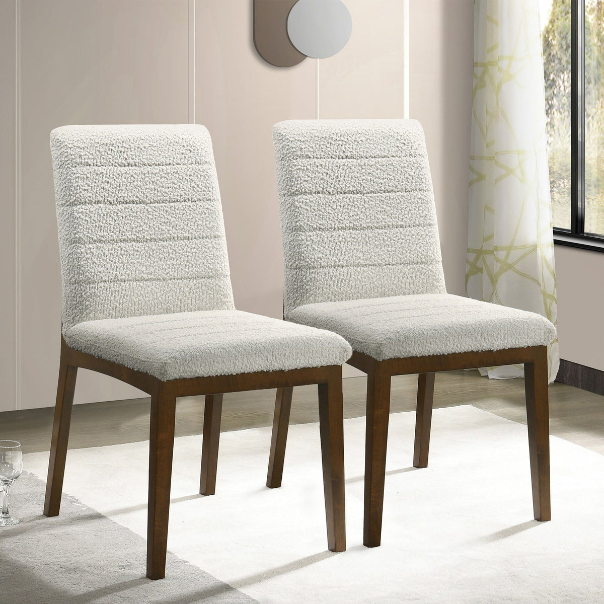 Modern dining chair set, two white chairs, wood bases HouseOfZazla on Tampa Home & Garden Store