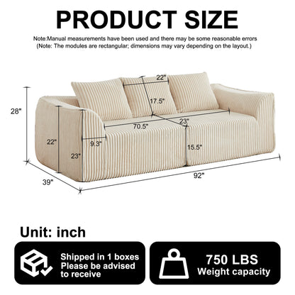 Minimalist Corduroy And Three Seater Sofa