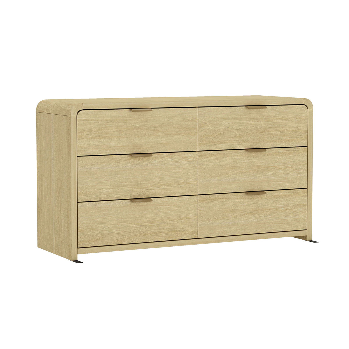 Oak double dresser with 6 drawers in natural oak finish Grace Collection on Tampa Home and Garden Store