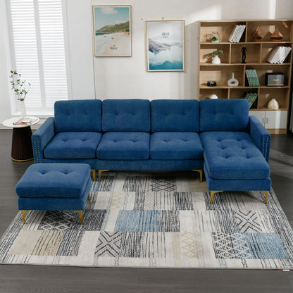 Modern Convertible Sectional Sofa and Ottoman