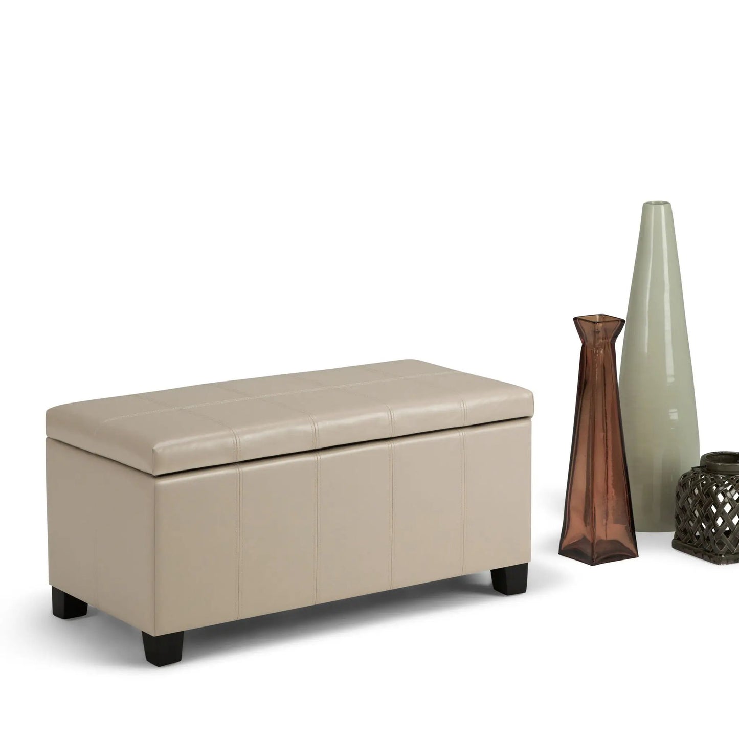 Dover Upholstered Storage Ottoman Bench with Lid