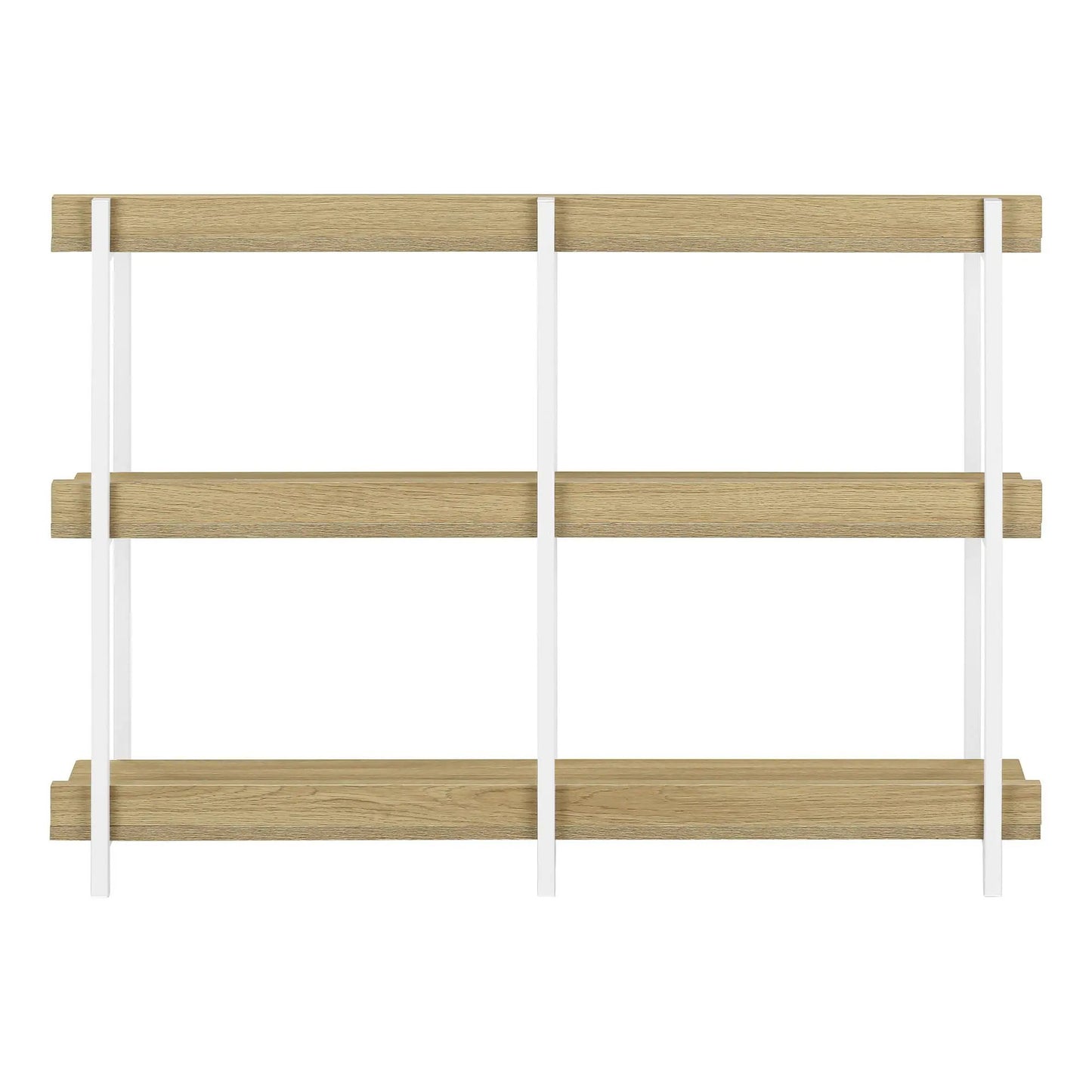 Accent console table three-tier oak shelves with white metal frame by Unique Piece Furniture on Tampa Home & Garden Store