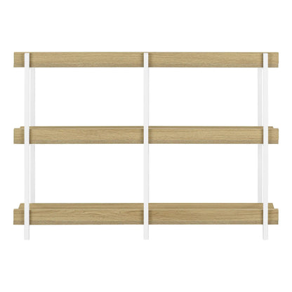 Accent console table three-tier oak shelves with white metal frame by Unique Piece Furniture on Tampa Home & Garden Store