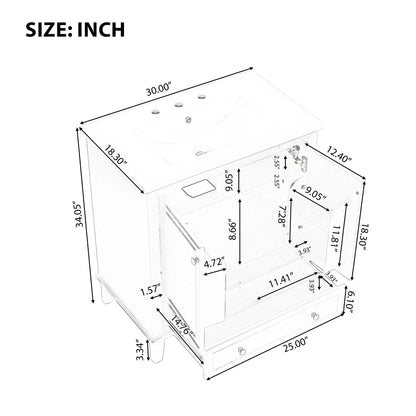 30-inch black bathroom vanity with sink, cabinet doors and drawer Unique Piece Furniture on Tampa Home & Garden Store